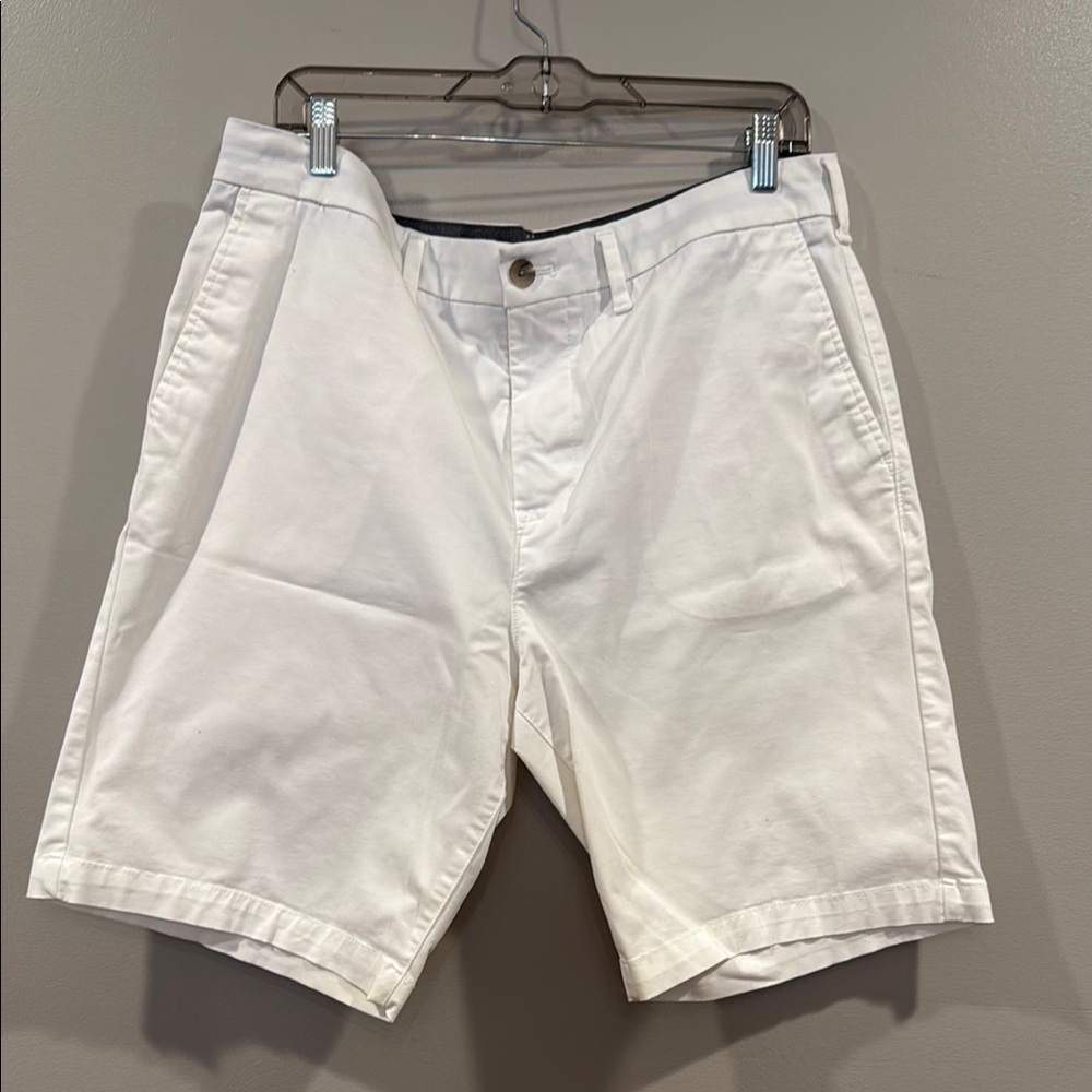 Express White Flat Front Shorts